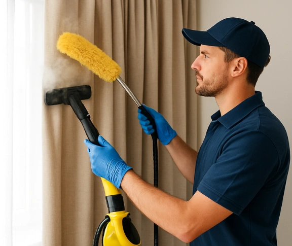 Trusted curtain steam cleaning technician Matty Curtain Cleaning beenleigh QLD