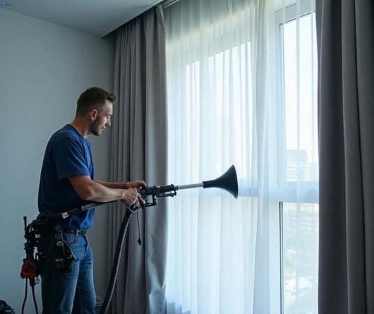 Professional curtain steam cleaning process equipment Matty Curtain Cleaning beenleigh