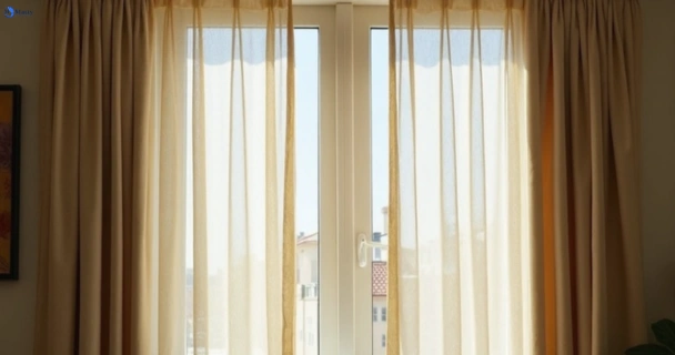 Dusty and dull curtains in beenleigh before steam cleaning